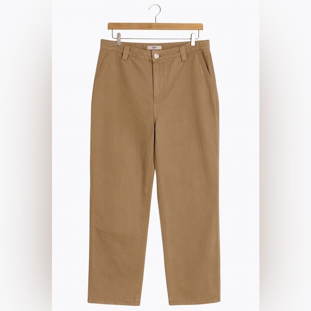 Aritzia TNA Utility minimalist Pants Beige 100% Cotton Straight Leg Size 2
